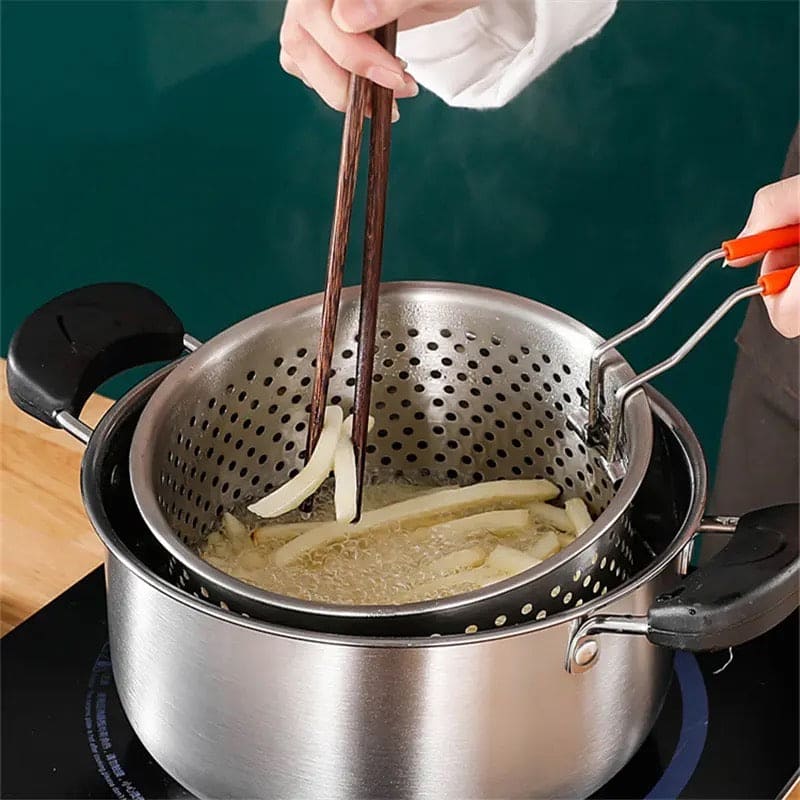 Stainless Steel Cooking Steamer With Handle, Kitchen Pot Pressure Cooker, Anti-scald Steamer Basket, Multifunctional Fruit Vegetable Washing Basket, Deep Fryer Pot Strainer Stainless Steel Cooking Steamer With Handle, Kitchen Pot Pressure Cooker, Anti-scald Steamer Basket, Multifunctional Fruit Vegetable Washing Basket, Deep Fryer Pot Strainer
